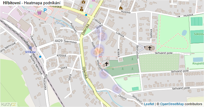 Hřbitovní - mapa podnikání