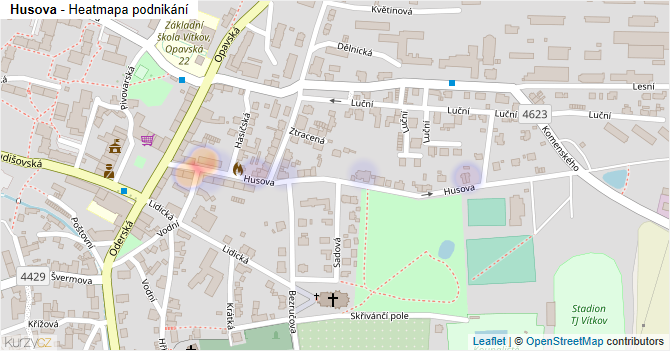 Husova - mapa podnikání