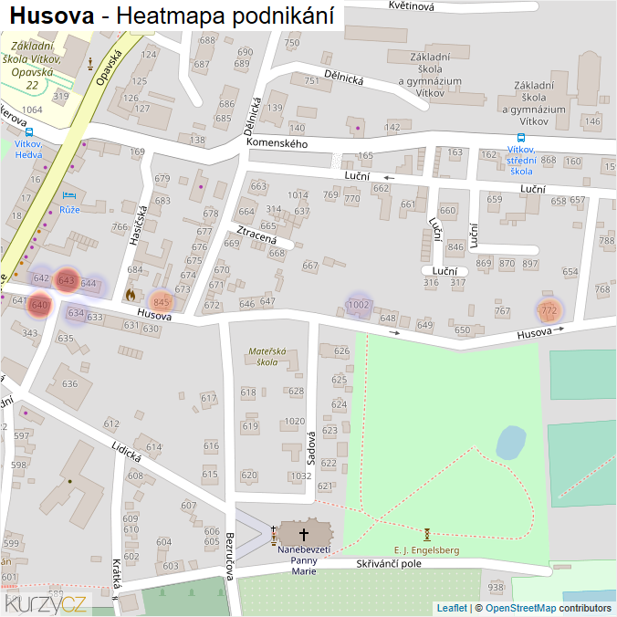 Mapa Husova - Firmy v ulici.