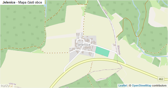 Jelenice - mapa části obce