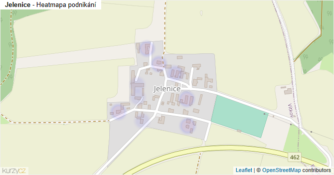 Jelenice - mapa podnikání