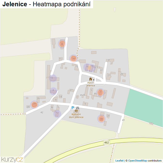 Mapa Jelenice - Firmy v části obce.