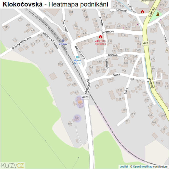 Mapa Klokočovská - Firmy v ulici.