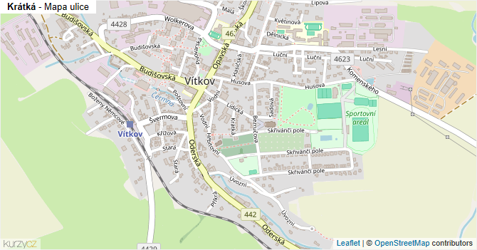 Krátká - mapa ulice