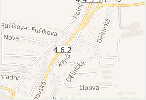 Křivá v obci Vítkov - mapa ulice