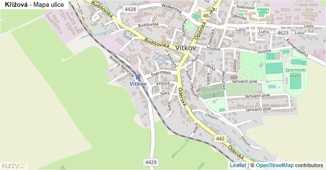 Křížová - mapa ulice