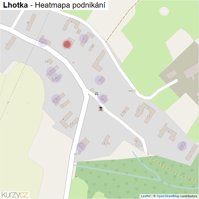 Mapa Lhotka - Firmy v části obce.