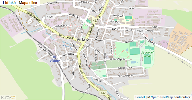 Lidická - mapa ulice