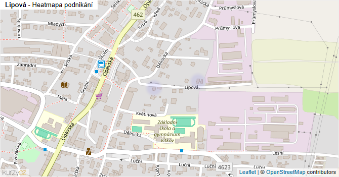 Lipová - mapa podnikání