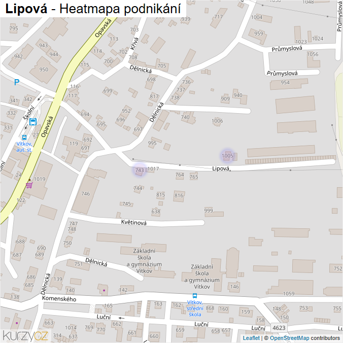 Mapa Lipová - Firmy v ulici.