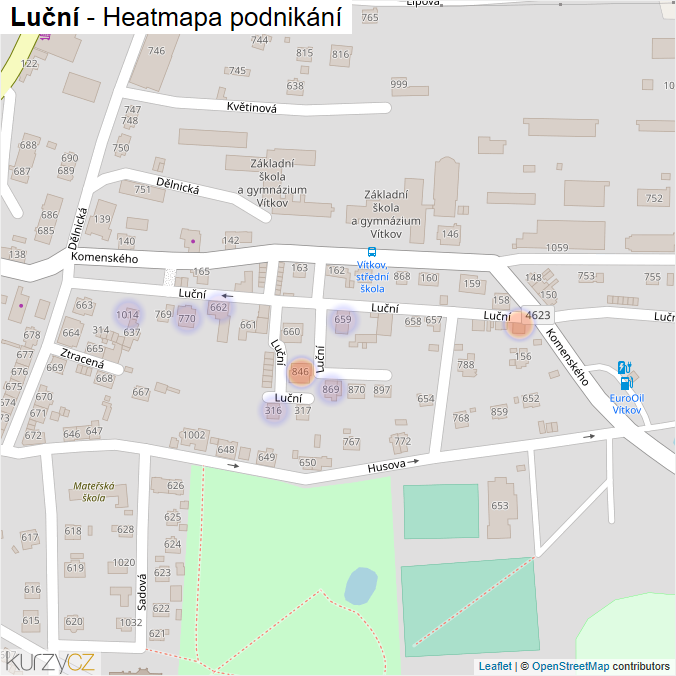 Mapa Luční - Firmy v ulici.