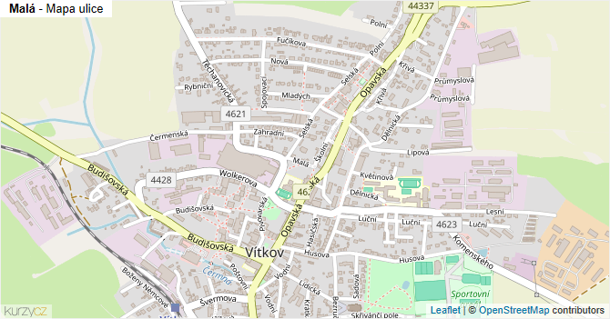 Malá - mapa ulice