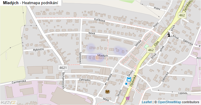 Mladých - mapa podnikání