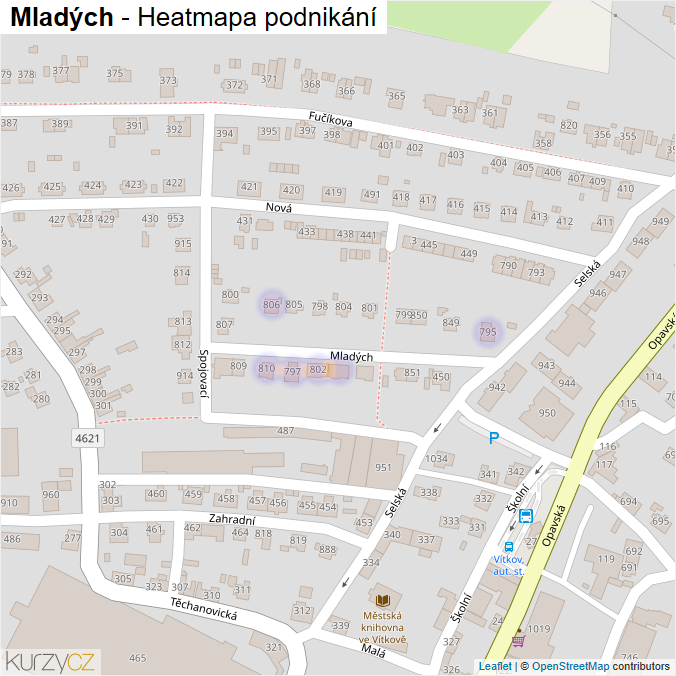 Mapa Mladých - Firmy v ulici.