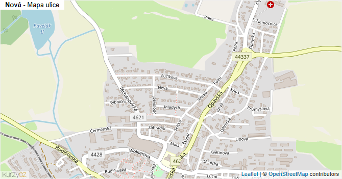 Nová - mapa ulice