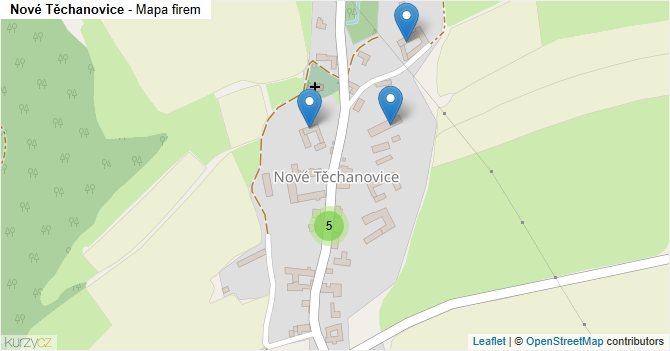 Nové Těchanovice - mapa firem