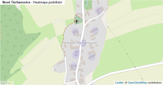 Nové Těchanovice - mapa podnikání