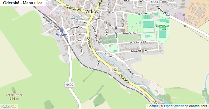 Oderská - mapa ulice