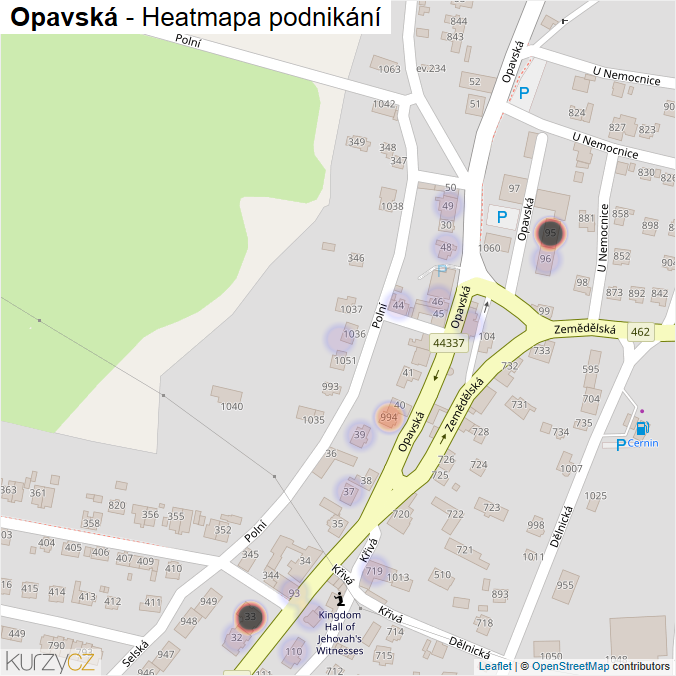 Mapa Opavská - Firmy v ulici.