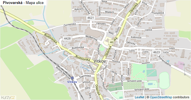 Pivovarská - mapa ulice