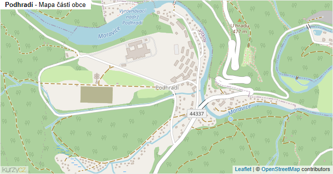 Podhradí - mapa části obce