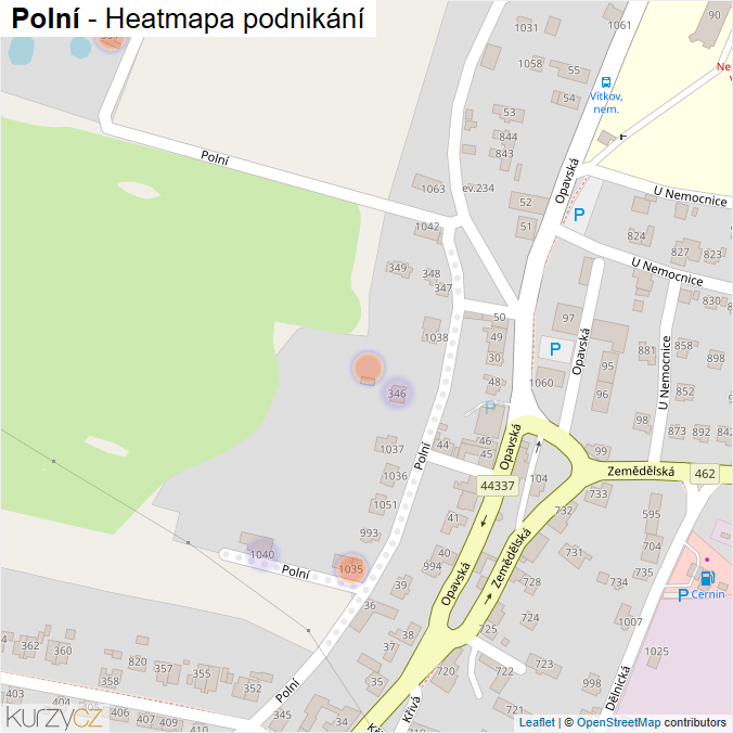 Mapa Polní - Firmy v ulici.