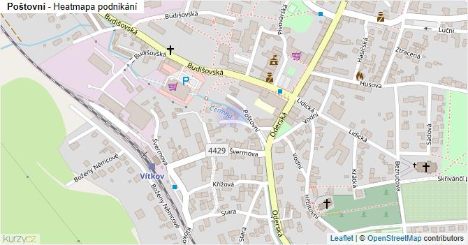 Poštovní - mapa podnikání