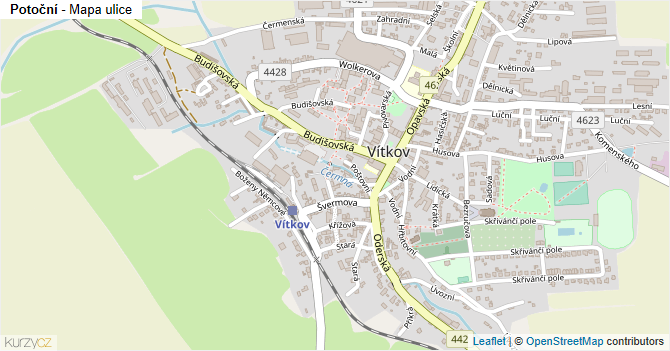 Potoční - mapa ulice