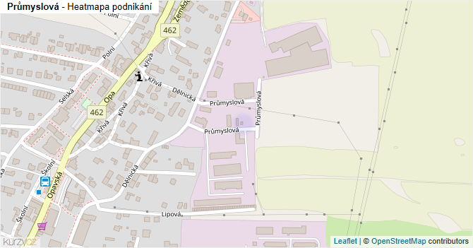 Průmyslová - mapa podnikání