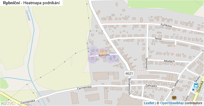 Rybniční - mapa podnikání