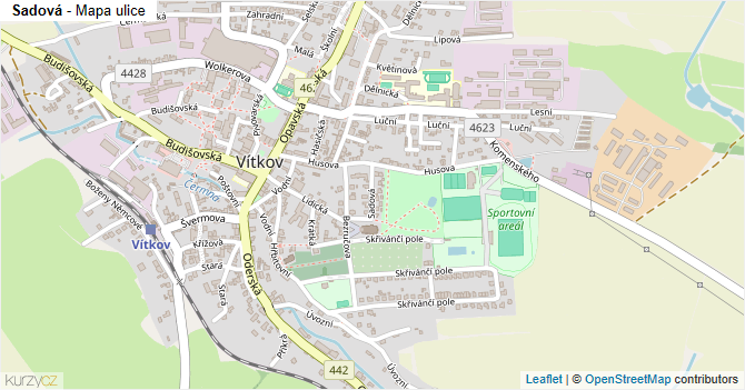 Sadová - mapa ulice