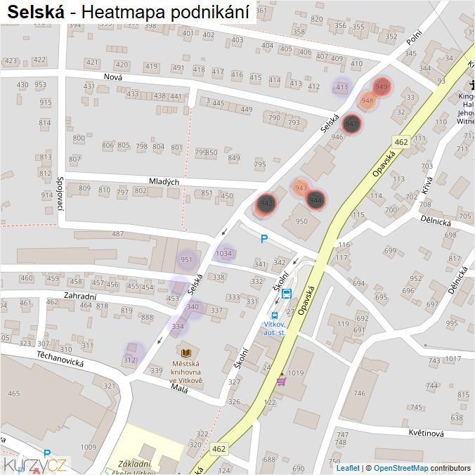 Mapa Selská - Firmy v ulici.