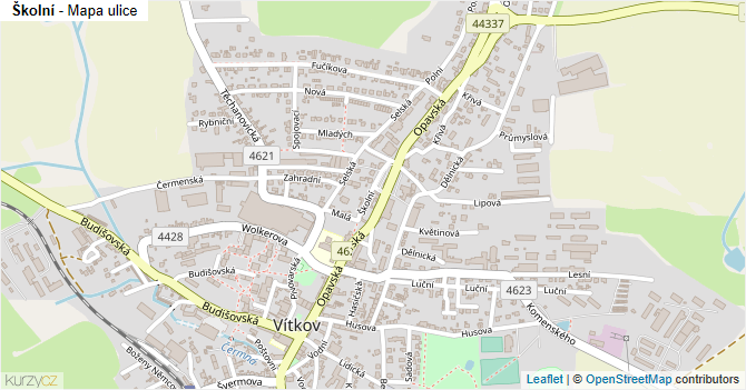 Školní - mapa ulice