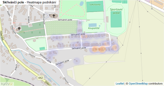 Skřivánčí pole - mapa podnikání