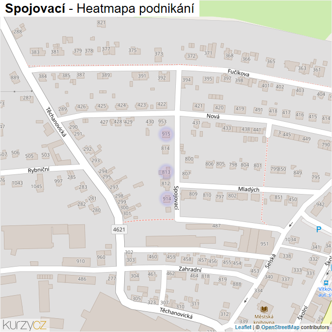 Mapa Spojovací - Firmy v ulici.