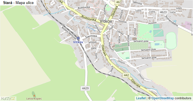 Stará - mapa ulice