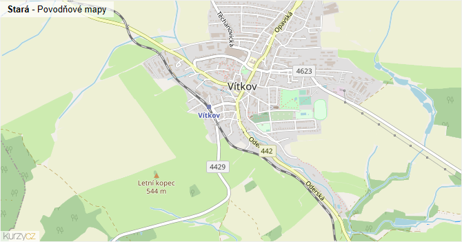 Stará - záplavové mapy stoleté vody