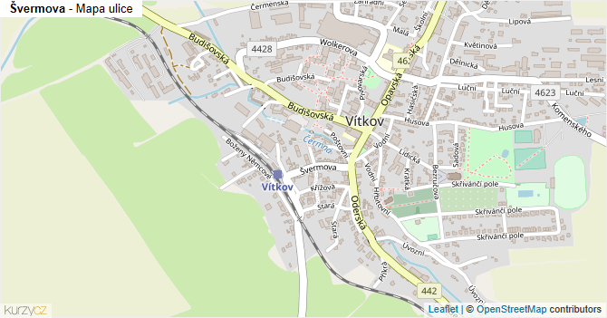 Švermova - mapa ulice