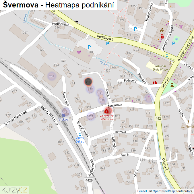 Mapa Švermova - Firmy v ulici.