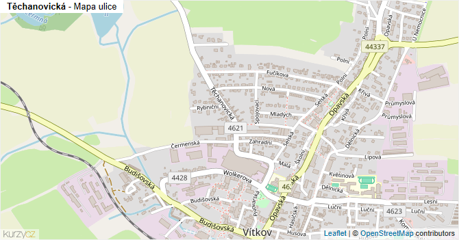 Těchanovická - mapa ulice