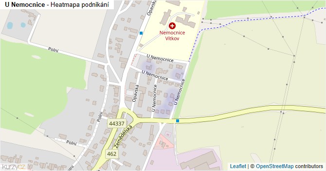 U Nemocnice - mapa podnikání
