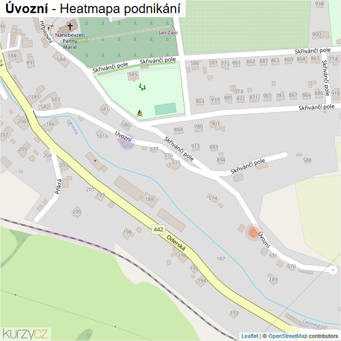 Mapa Úvozní - Firmy v ulici.