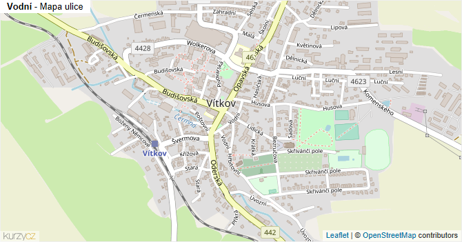 Vodní - mapa ulice