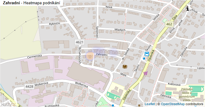 Zahradní - mapa podnikání