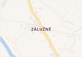 Zálužné v obci Vítkov - mapa části obce