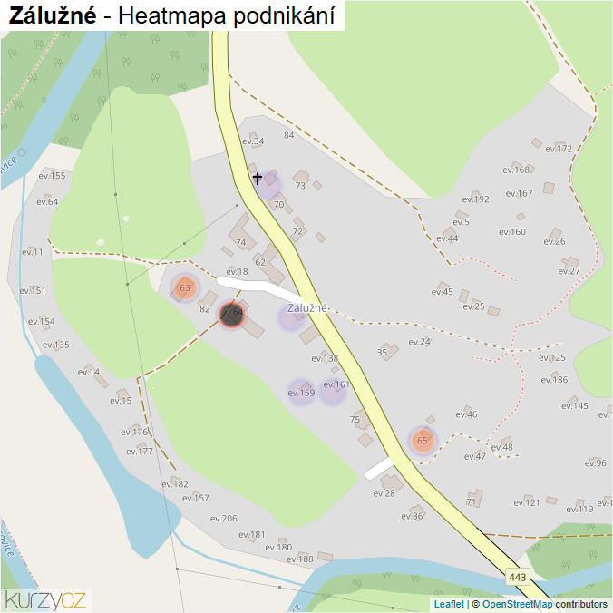 Mapa Zálužné - Firmy v části obce.