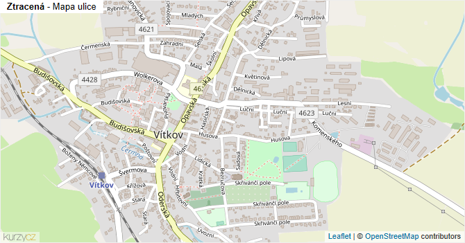 Ztracená - mapa ulice