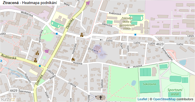 Ztracená - mapa podnikání