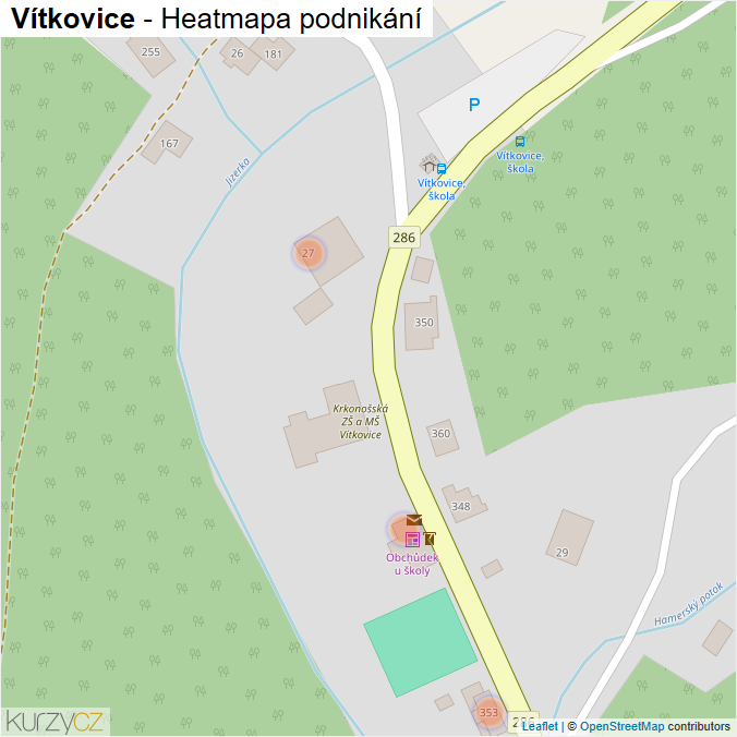 Mapa Vítkovice - Firmy v obci.