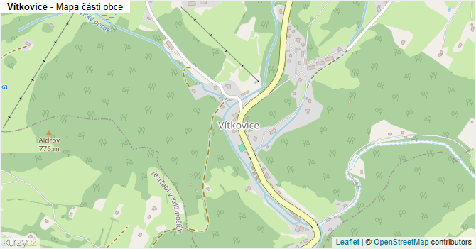 Vítkovice - mapa části obce